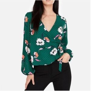 Express Floral Wrap Blouse Size XS/S